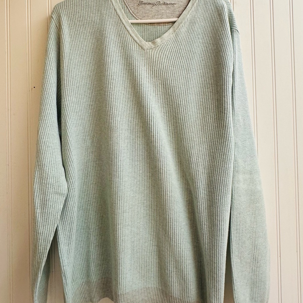 Tommy‎ Bahama Mint V-Neck Sweater Large